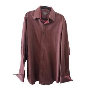 Tessori BUNDLE Men’s Dress Button Up Burgundy/Blue Pattern Long Sleeve XL Shirts